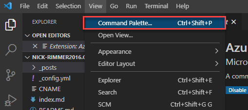 Accessing Command Palette in VS Code