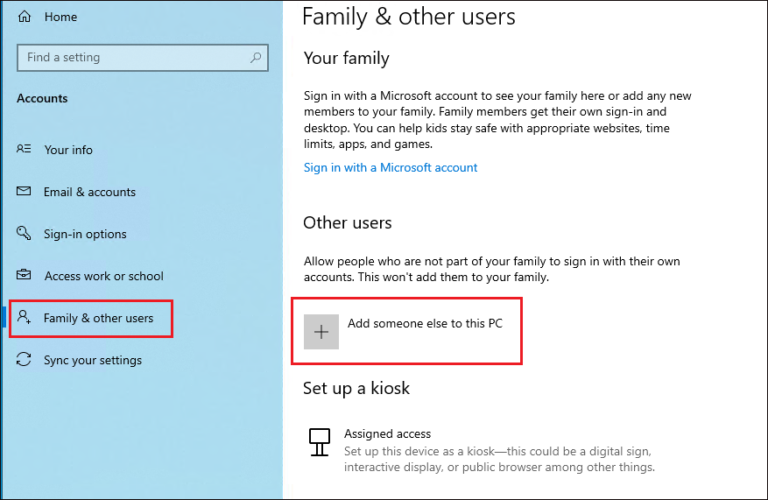 add local account windows 10 home