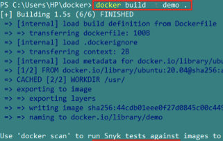 Building a Docker image with docker build