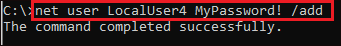 net user command output