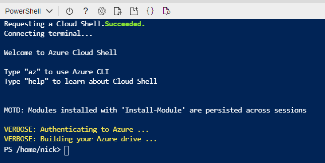 Active Cloud Shell Session