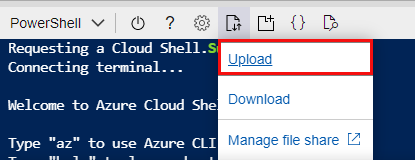 Uploading a File in Azure Cloud Shell 