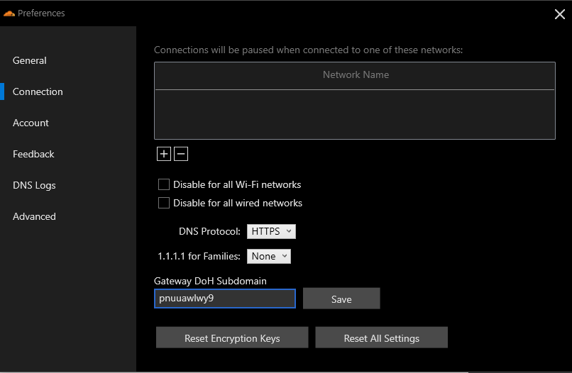 Configuring the Gateway DoH Subdomain.