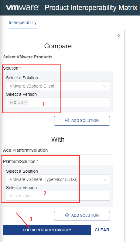 VMware Interoperability Check Form