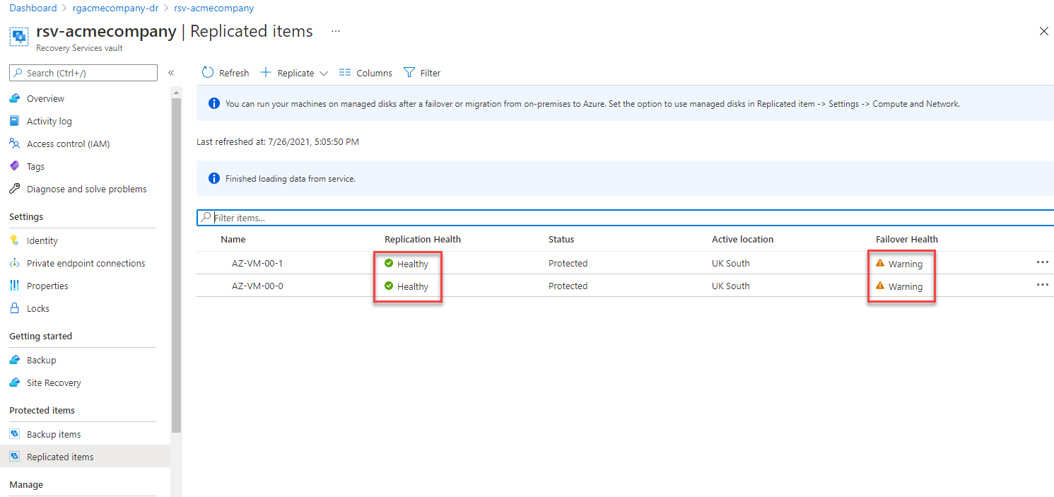 Checking replication status