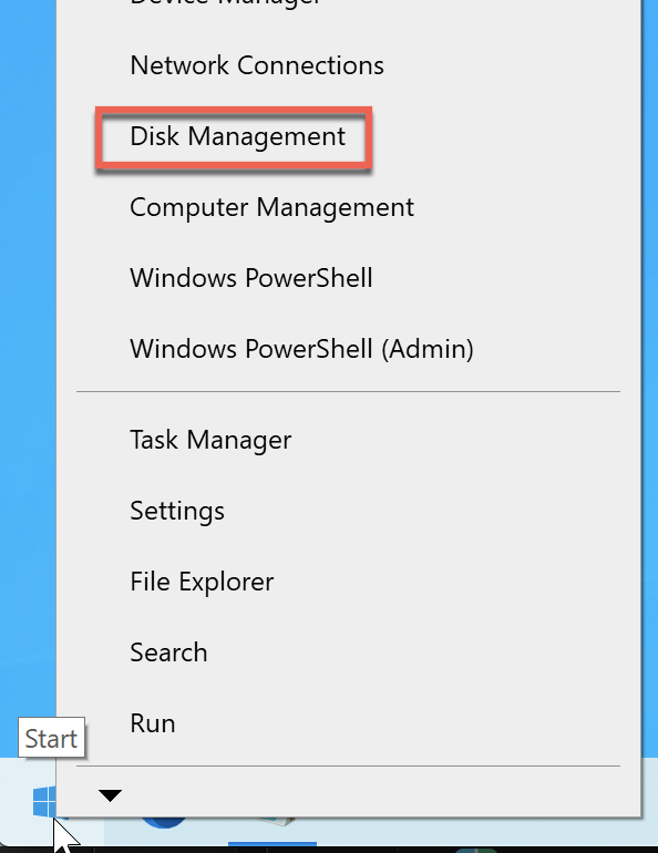 Launching Disk Management