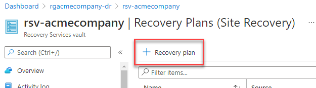 Create a recovery plan