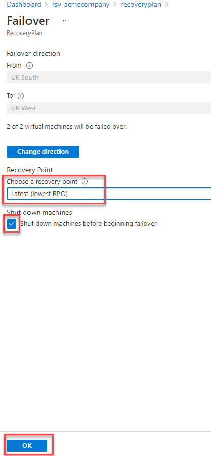 Options for failover