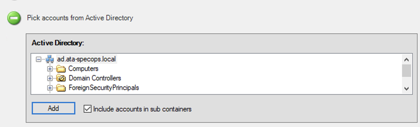 Pick Accounts for Active Directory
