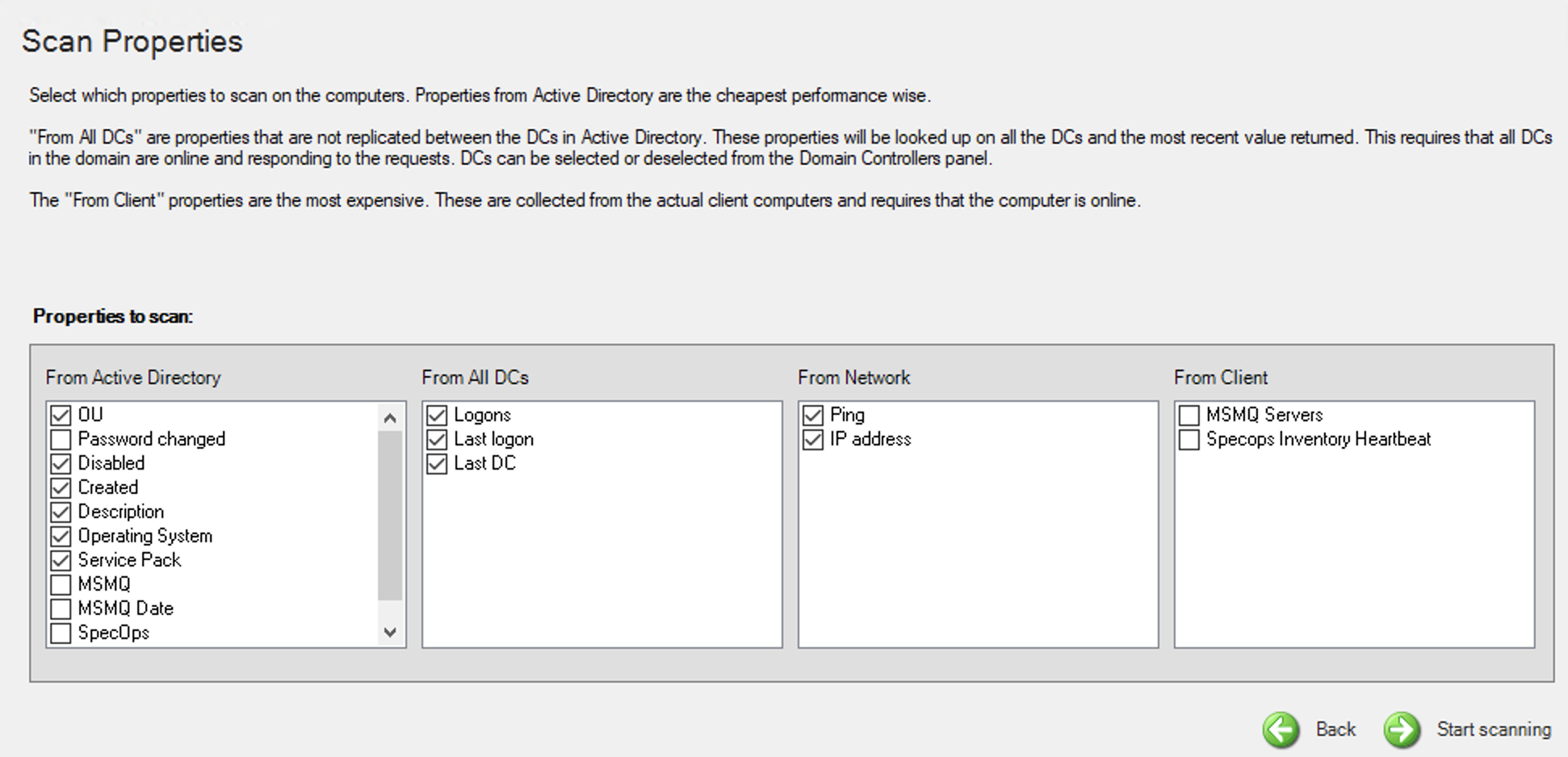 AD Janitor computer account properties