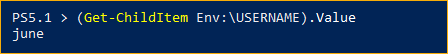 Getting the Env:\USERNAME value