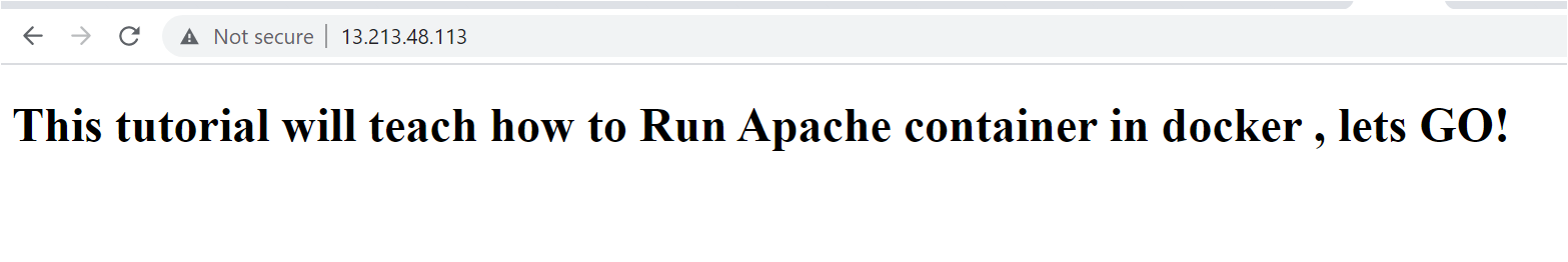 verify if you can access the Apache web interface