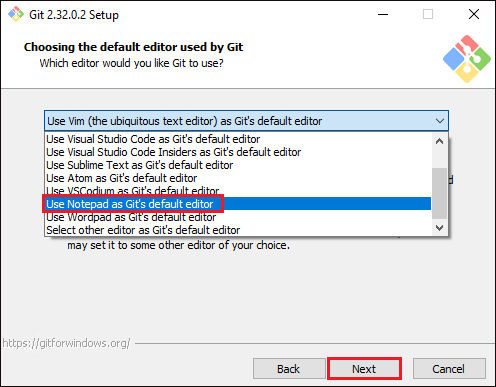Selecting Git's Default Editor