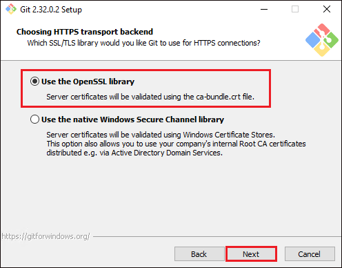 Selecting SSL/TLS library for HTTPS connections