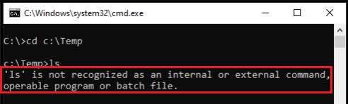 Running Linux Command in Command Prompt Returns an Error