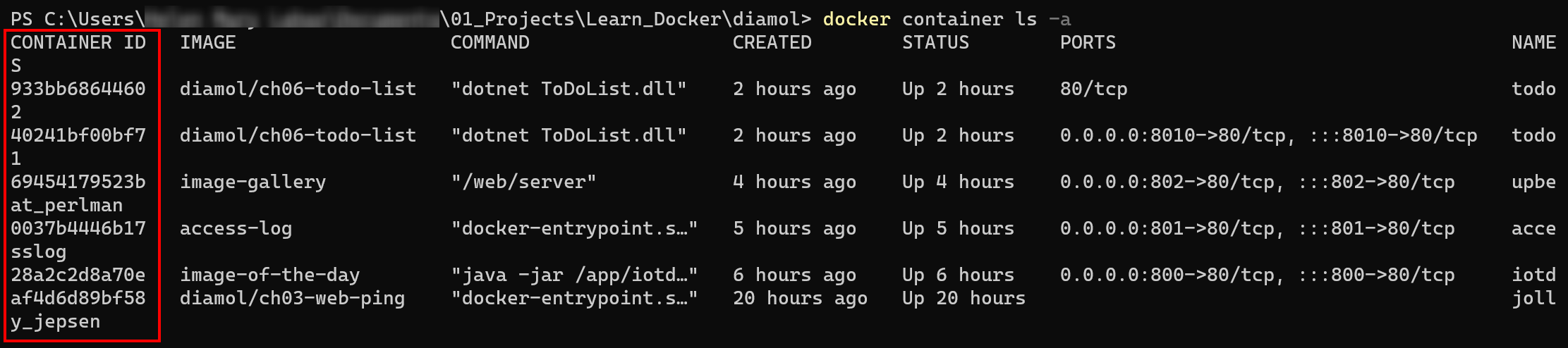 docker remove container id