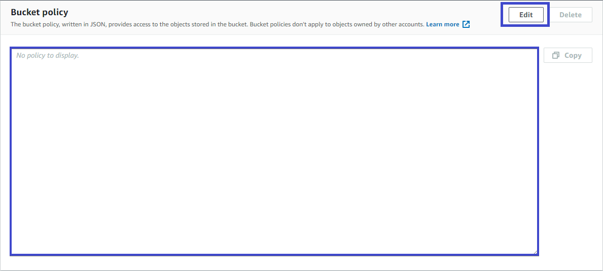 Editing Bucket Policy