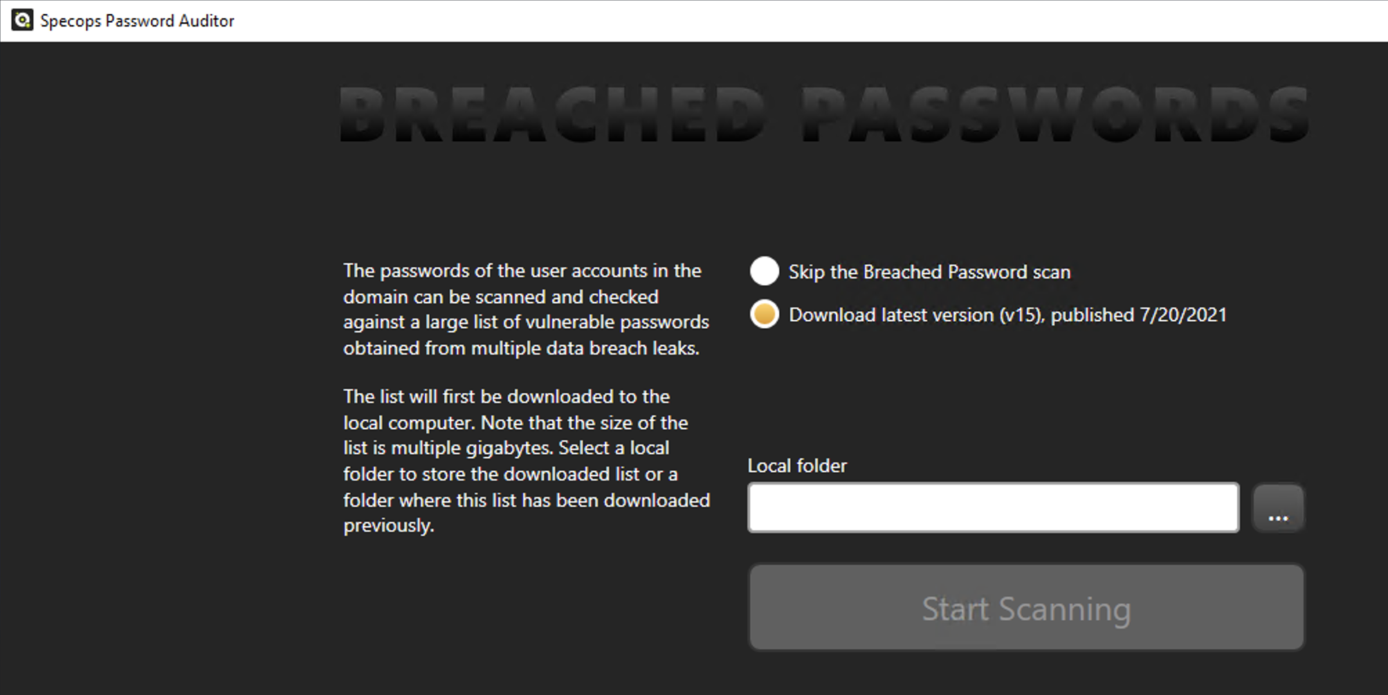 ability to compare known-breached passwords against your AD passwords