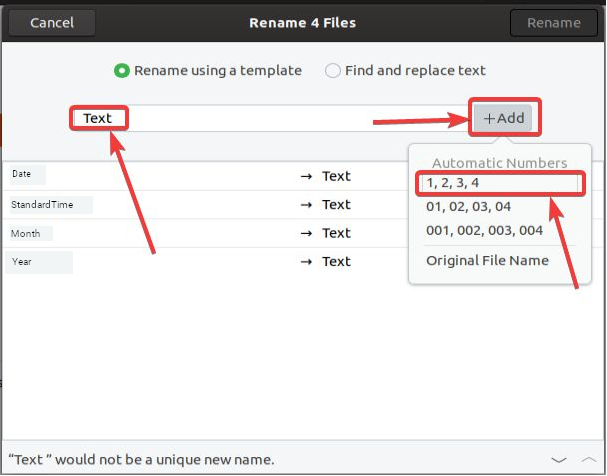 Renaming Files using a Template