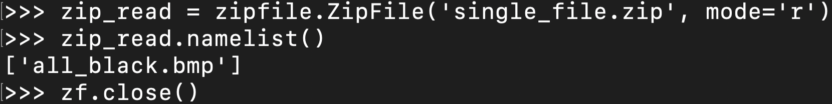 namelist() returns an array of each file in the zip file