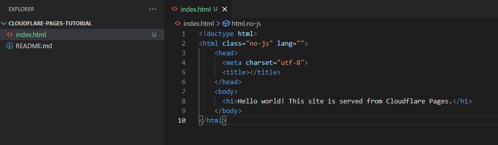 Saving the index.html file to the repository