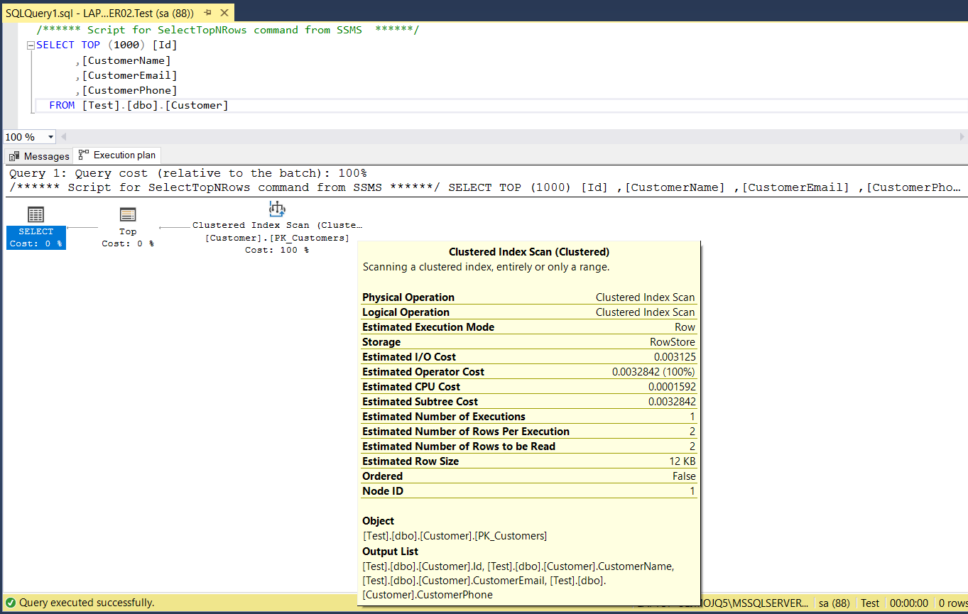 Reviewing a SQL Execution Plan