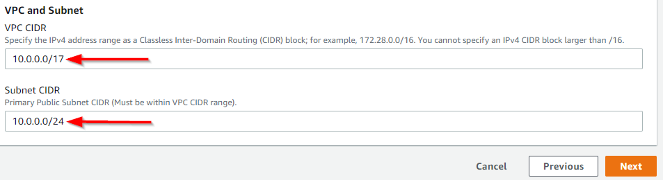 Selecting a preferred VPC and subnet