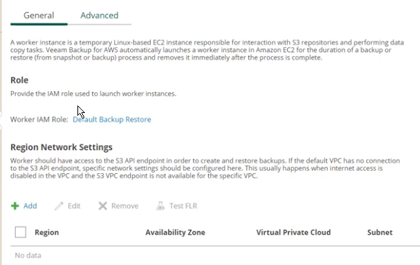 Adding a worker instance and selecting a region