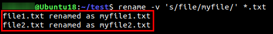 Renaming a Files with the rename Command