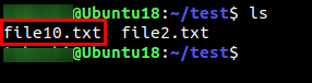 Confirming file1.txt is renamed as file10.txt