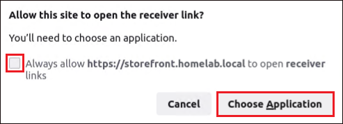Allowing Citrix Site to Open Receiver Link