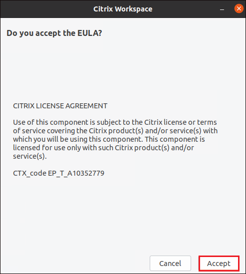 Accepting End User License Agreement