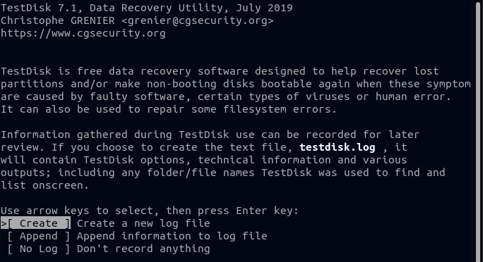 Creating a new log file 