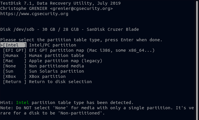 Choosing a Disk Partition