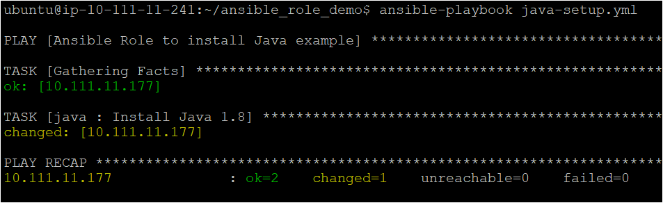 When utilizing Ansible roles, you may run the Ansible playbook. 