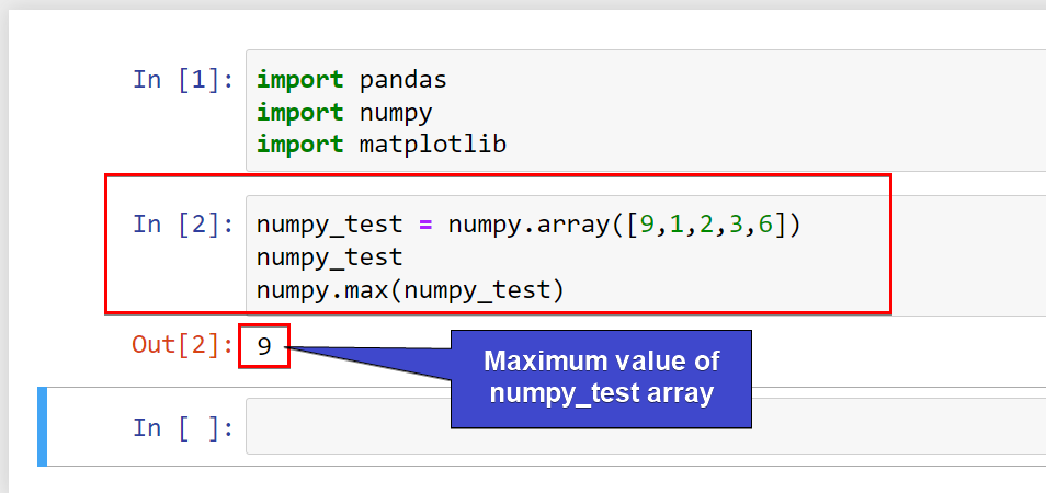 Testing numpy library on a Jupyter notebook
