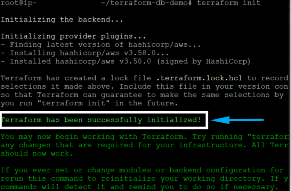 Running the terraform init command