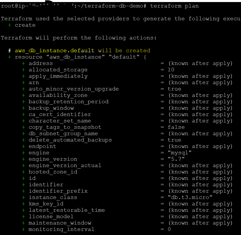 Running the Terraform plan command