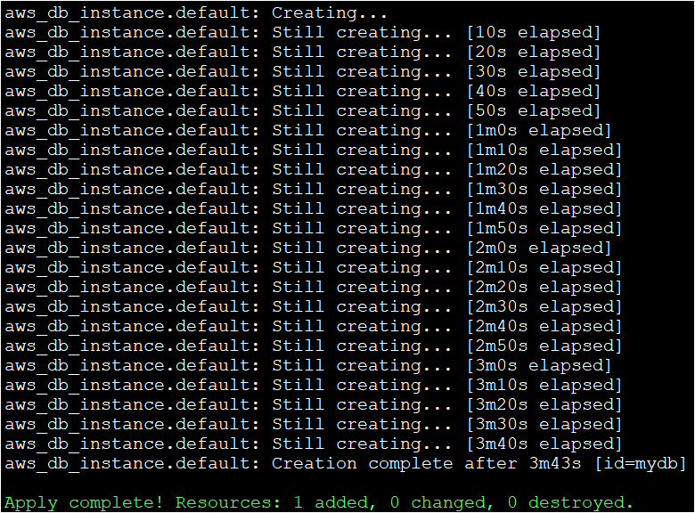 Running the terraform apply command