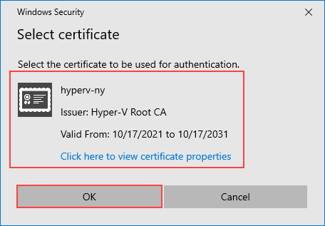 Selecting the server certificate