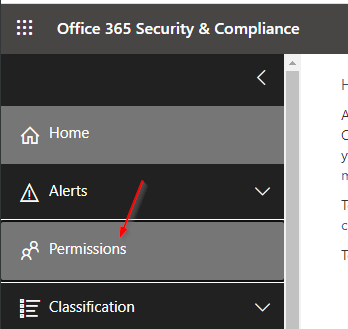 Switching to the Permissions Tab