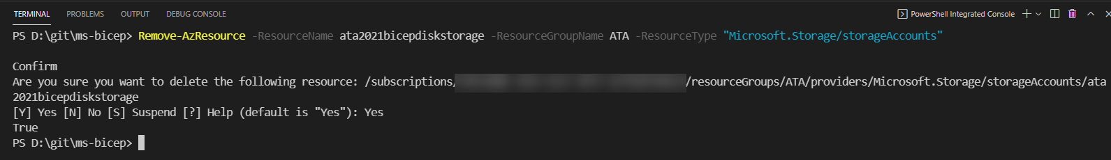 Removing an Azure storage account