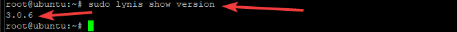 Checking the version installed with lynis show version