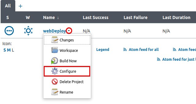 Configuring Jenkins Project