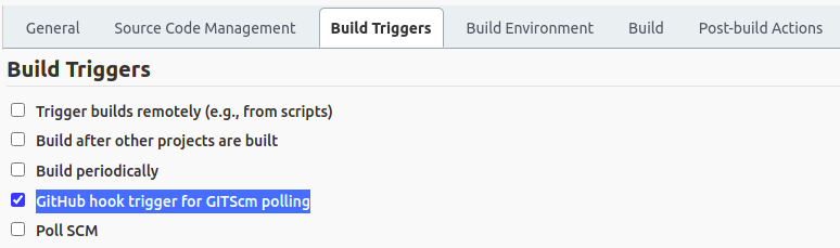 Configuring build triggers