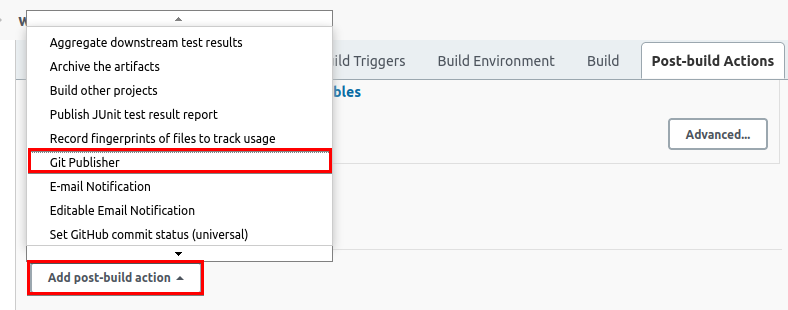 Accessing Git Publisher Post-Build Action