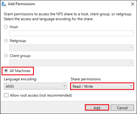 Creating NFS Share