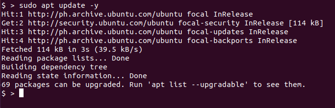 Updating package lists on Ubuntu