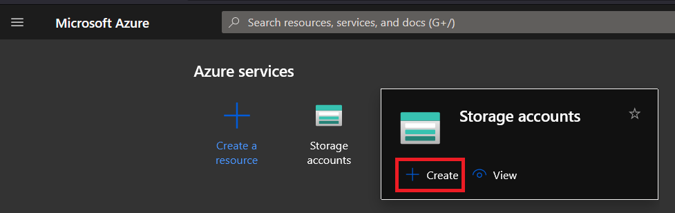 Creating a Storage Account from Azure Portal