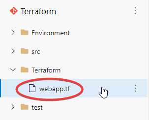 Opening the Terraform configuration file